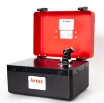 Small portable FTIR analyzer in case, detects plasticizers in 1 minute.